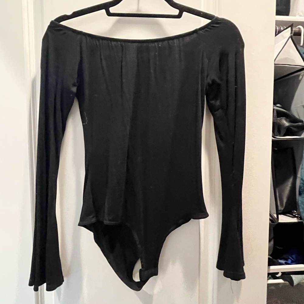 Black Off-Shoulder Bodysuit